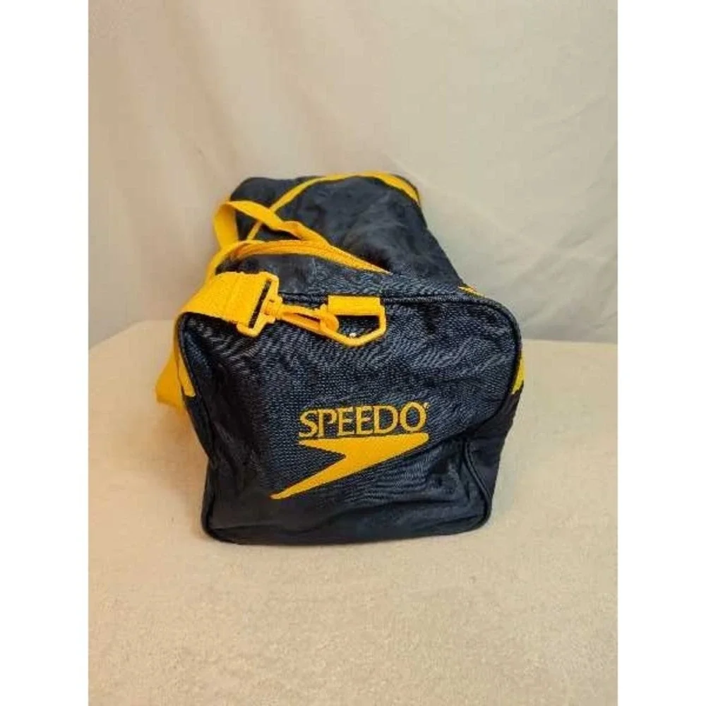 Speedo Duffle Bag Navy Yellow Gym Travel Sportswear Tote Small